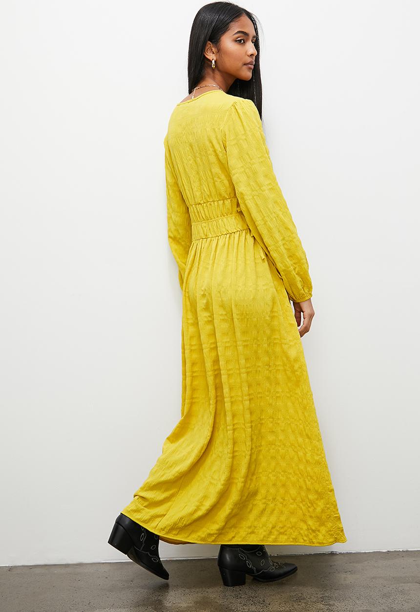 Superbalist - Empire midi dress with waist ties - ochre