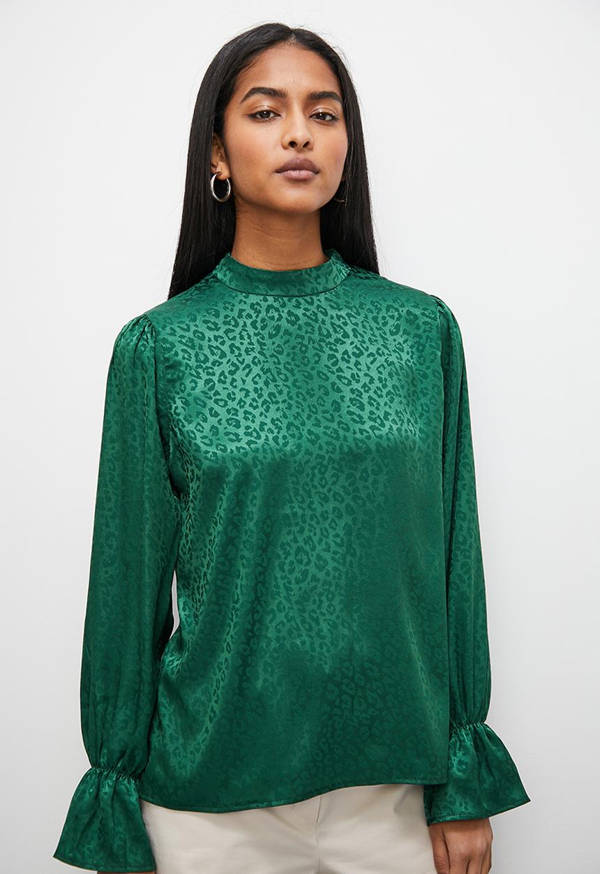 Superbalist - Jacquard high neck blouse - emerald