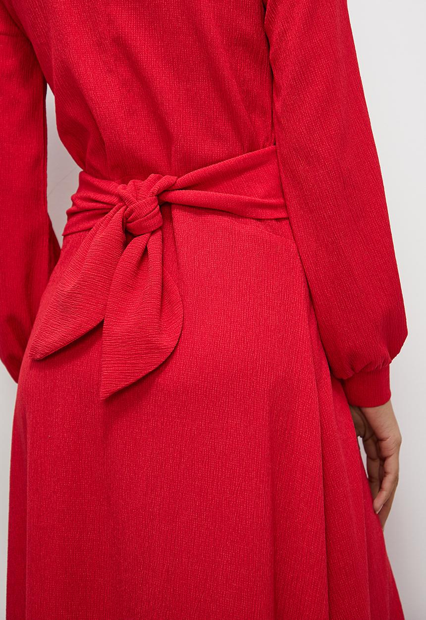 Superbalist - Twist front wrap midi dress - salsa