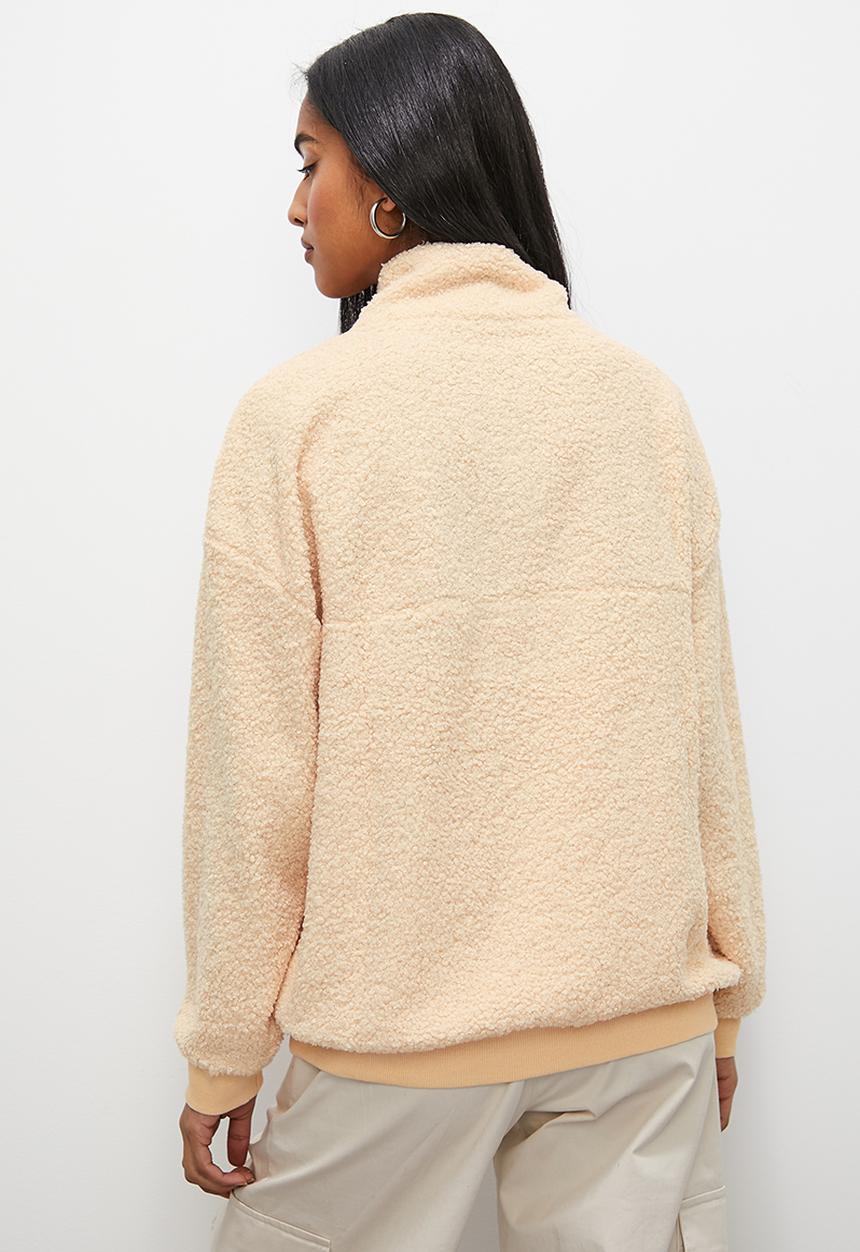Superbalist - Half zip teddy sweat - oat