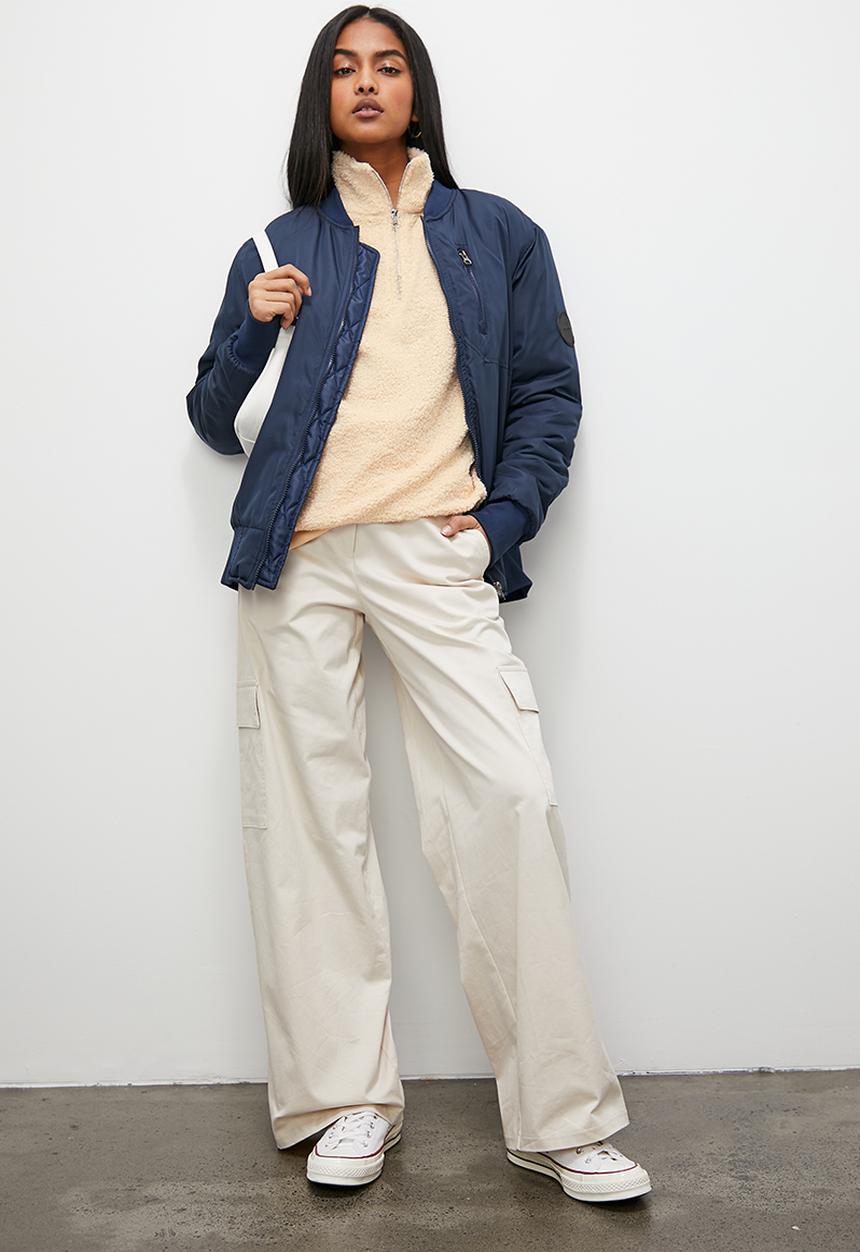 Superbalist - Half zip teddy sweat - oat
