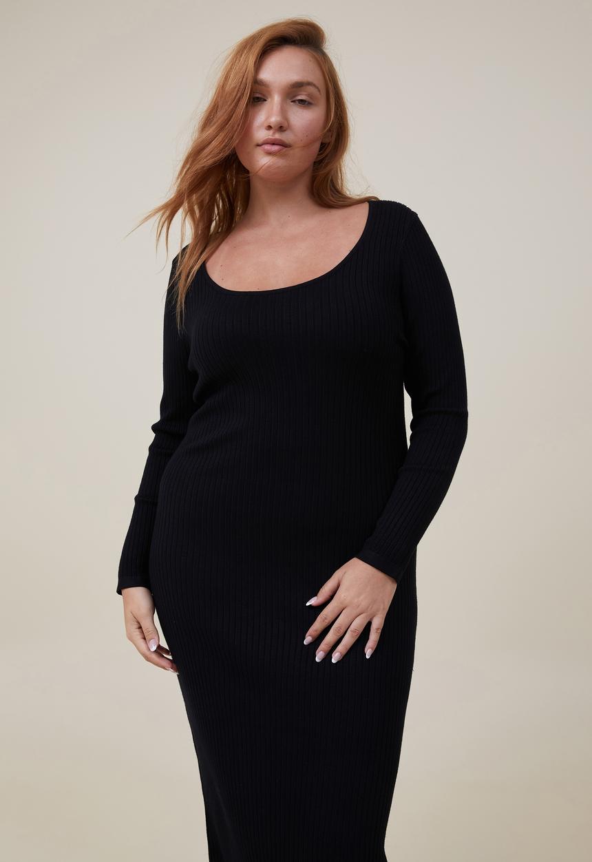 Cotton On - Curve knit maxi dress  - black