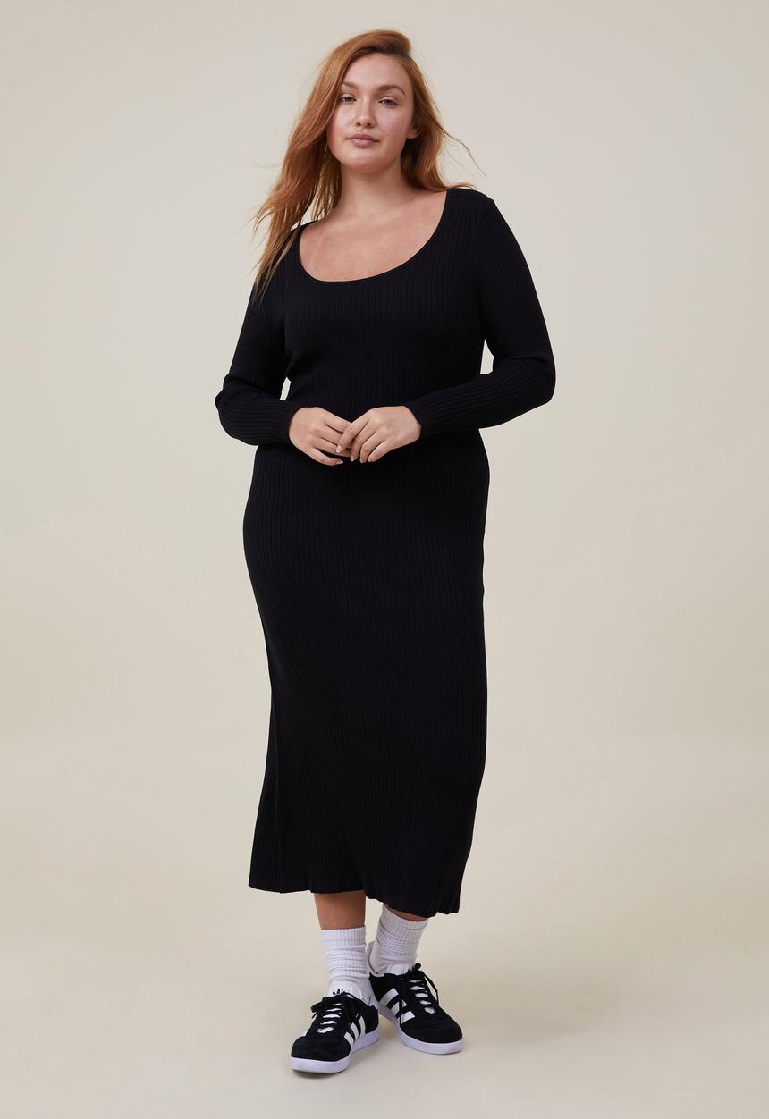 Cotton On - Curve knit maxi dress  - black