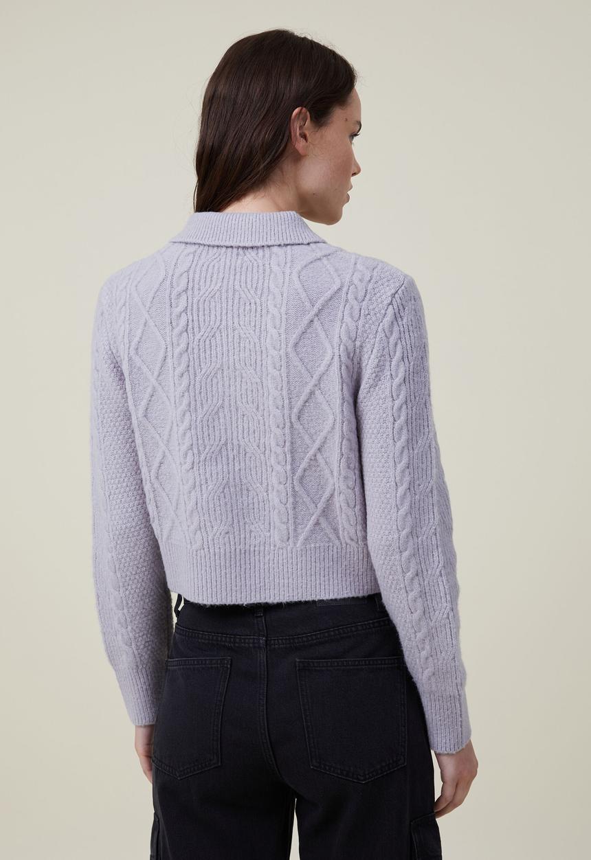 Cotton On - Zip through collar cardigan - grey shadow marle
