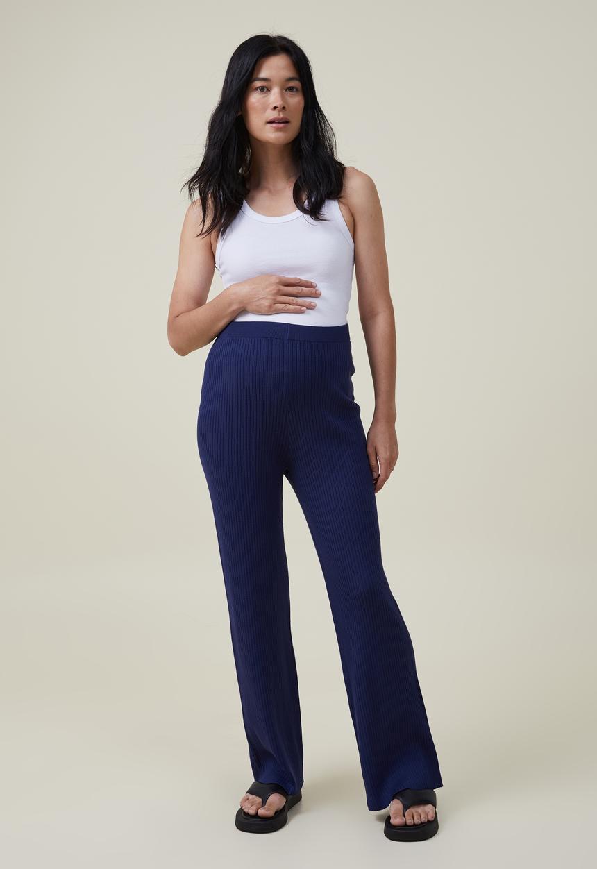 Cotton On - Maternity friendly urban wide leg pant - medieval blue