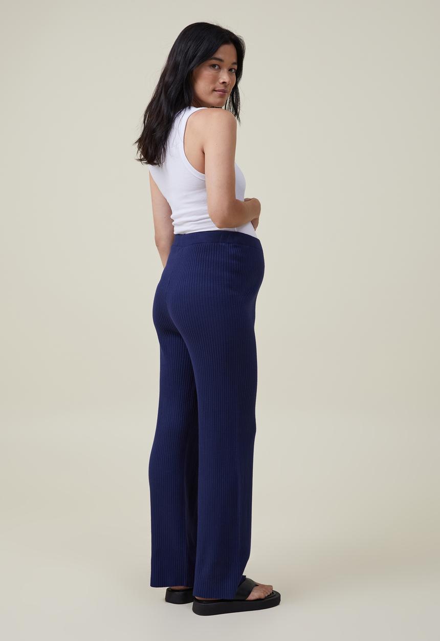 Cotton On - Maternity friendly urban wide leg pant - medieval blue