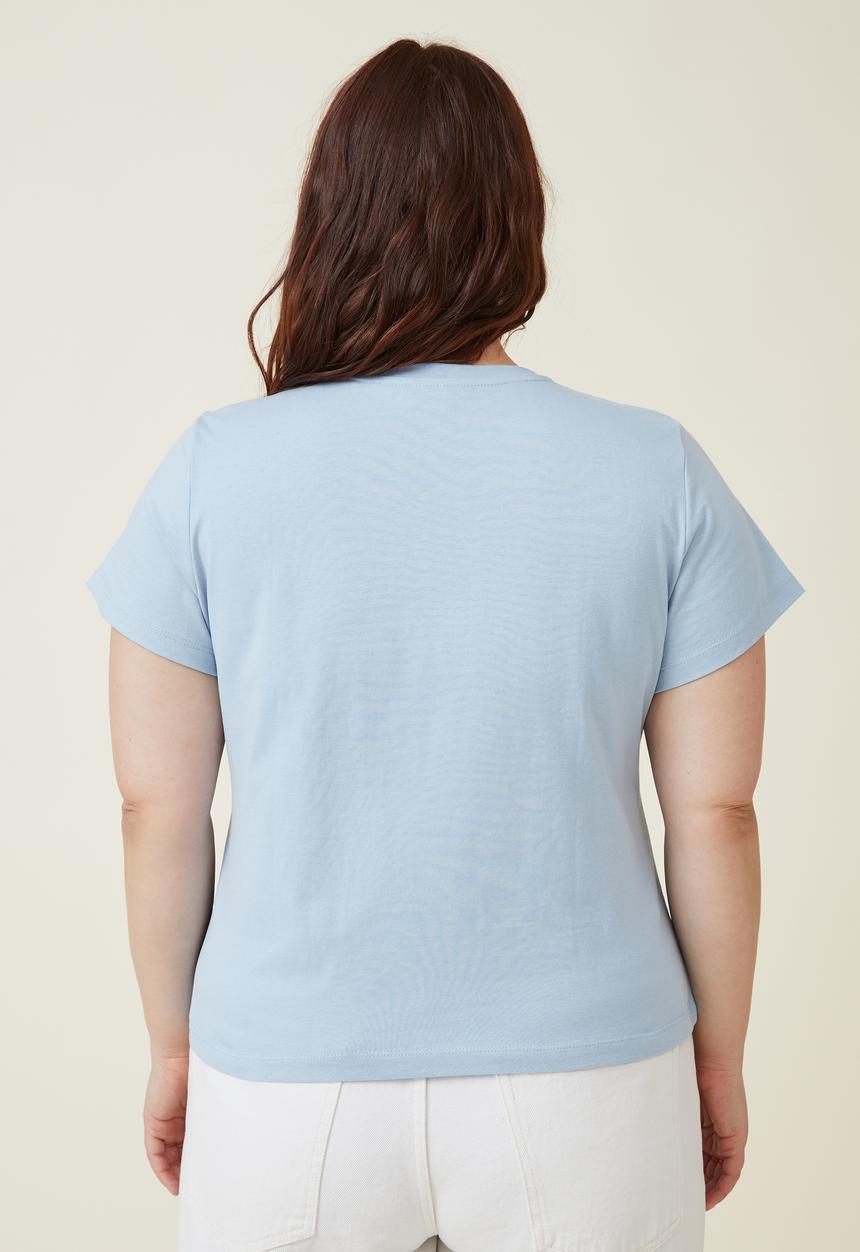Cotton On - Curve 91 short sleeve tee - seaside blue