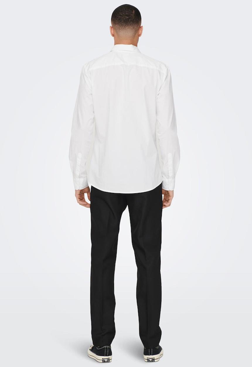Only & Sons - Onsandy slim poplin shirt - white