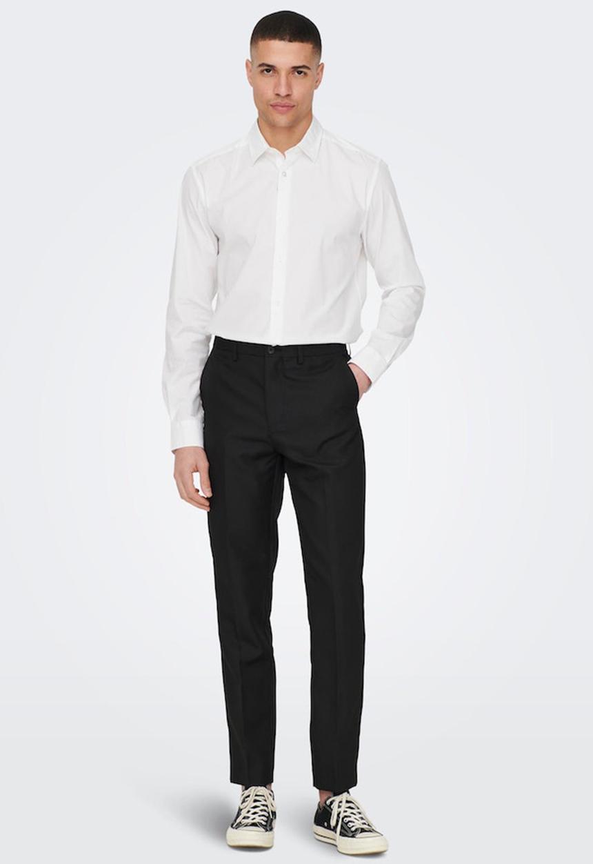 Only & Sons - Onsandy slim poplin shirt - white