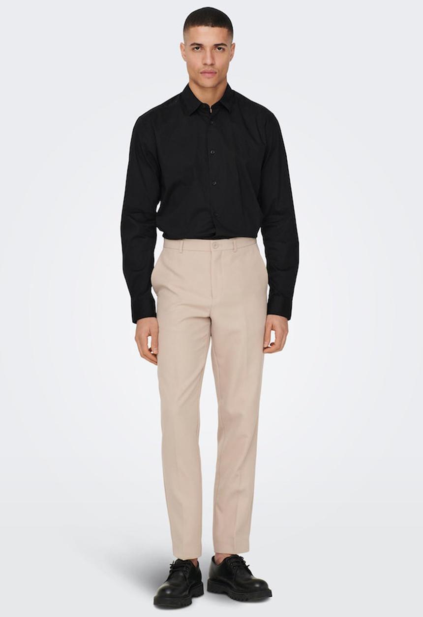 Only & Sons - Onsandy slim poplin shirt - black
