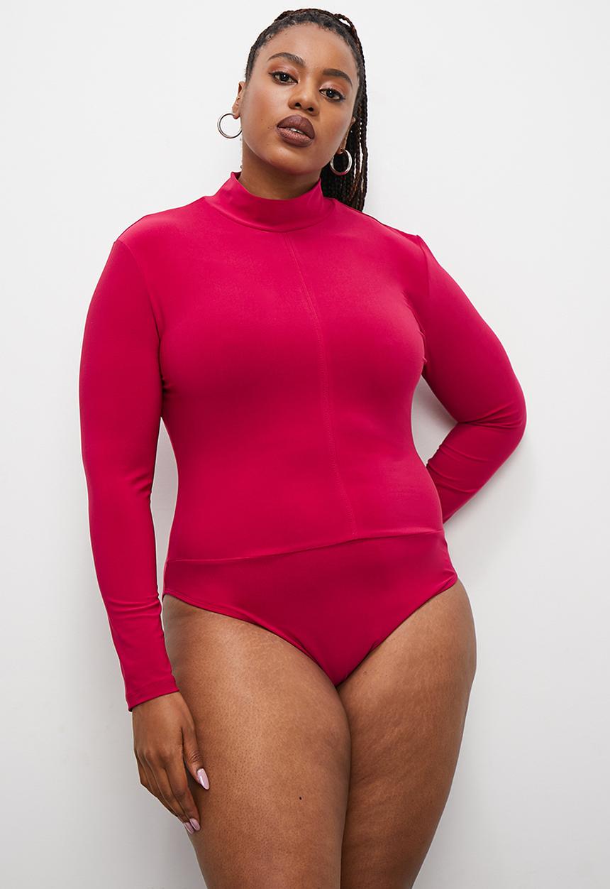 Blake - Grown on neck bodysuit - pink 