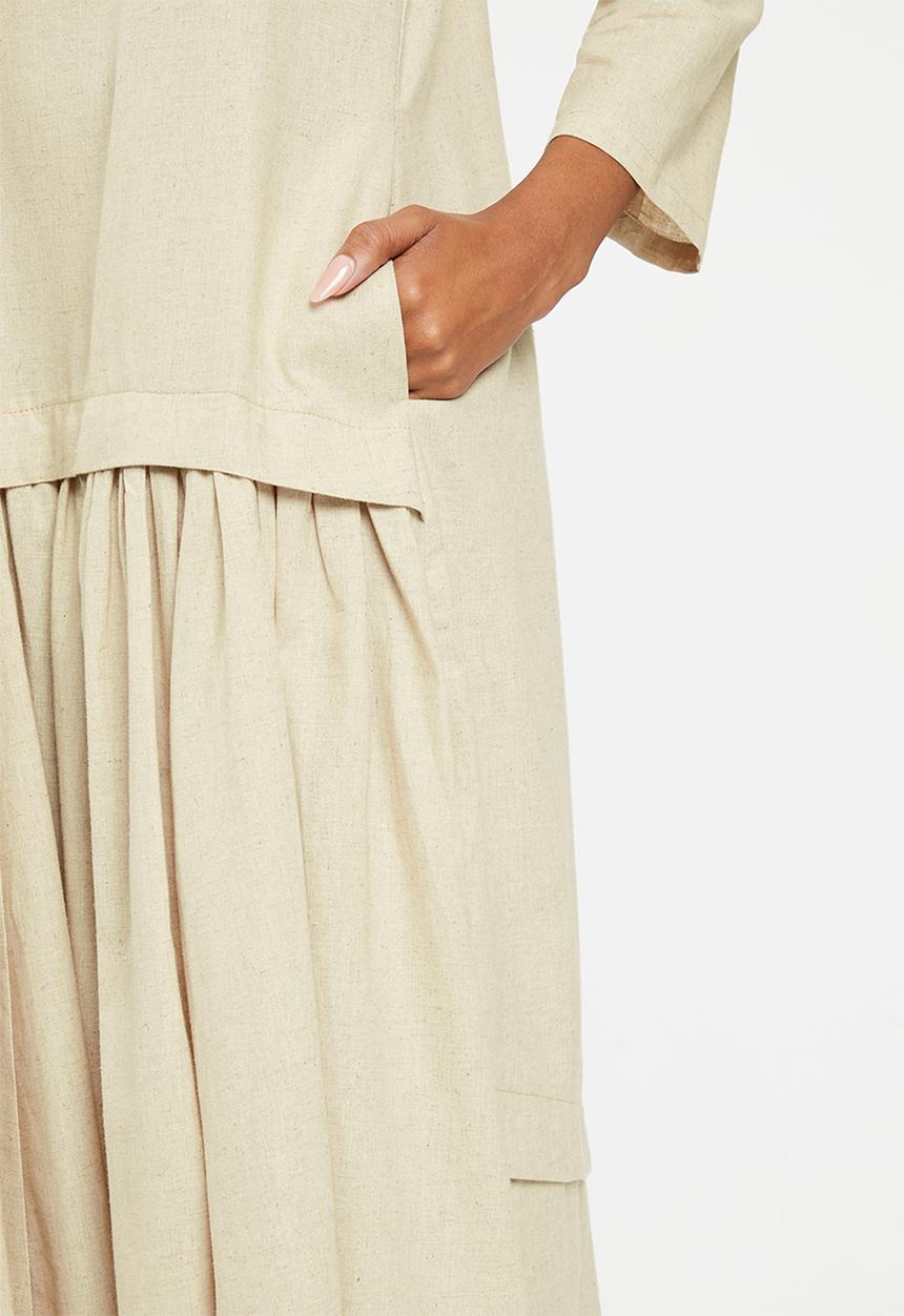 AMANDA LAIRD CHERRY - Patara dress - oatmeal