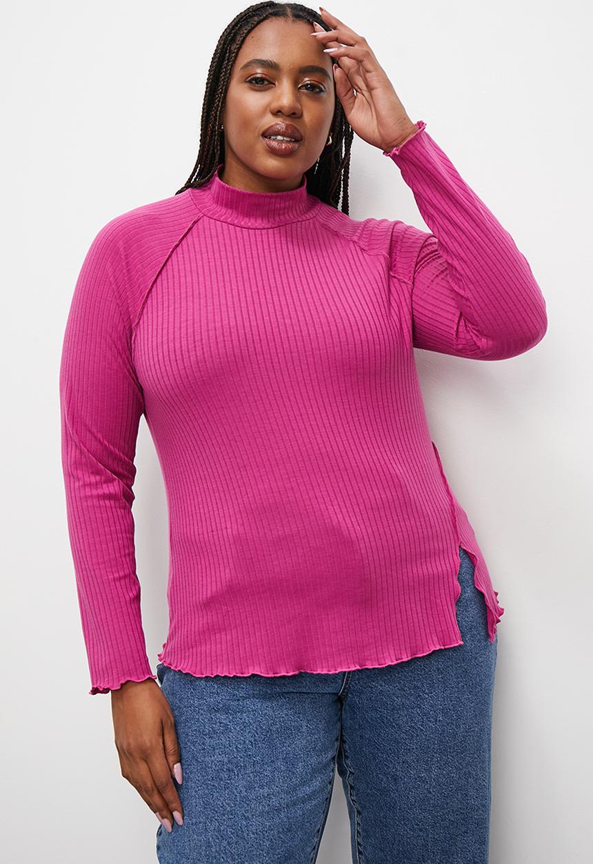 Superbalist - Exposed seam detail funnel neck - purple