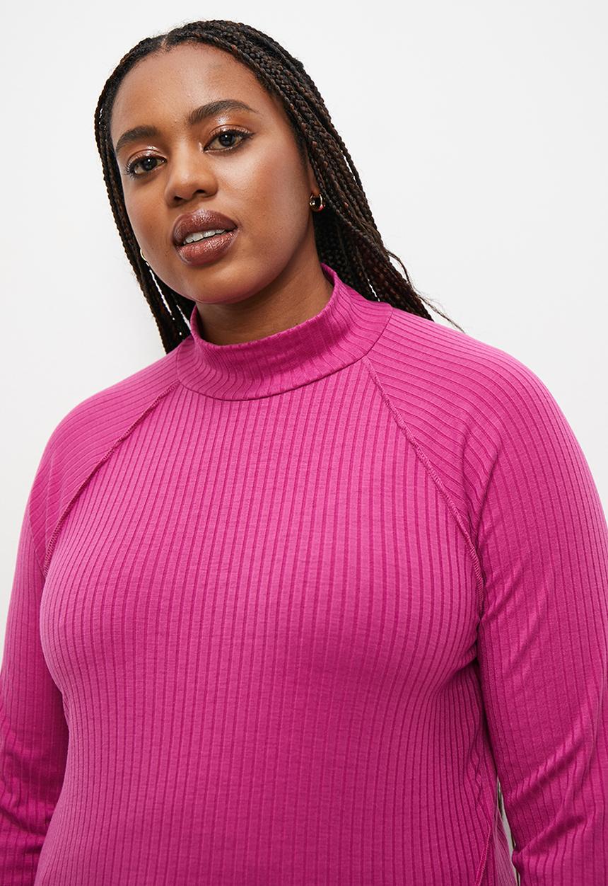 Superbalist - Exposed seam detail funnel neck - purple