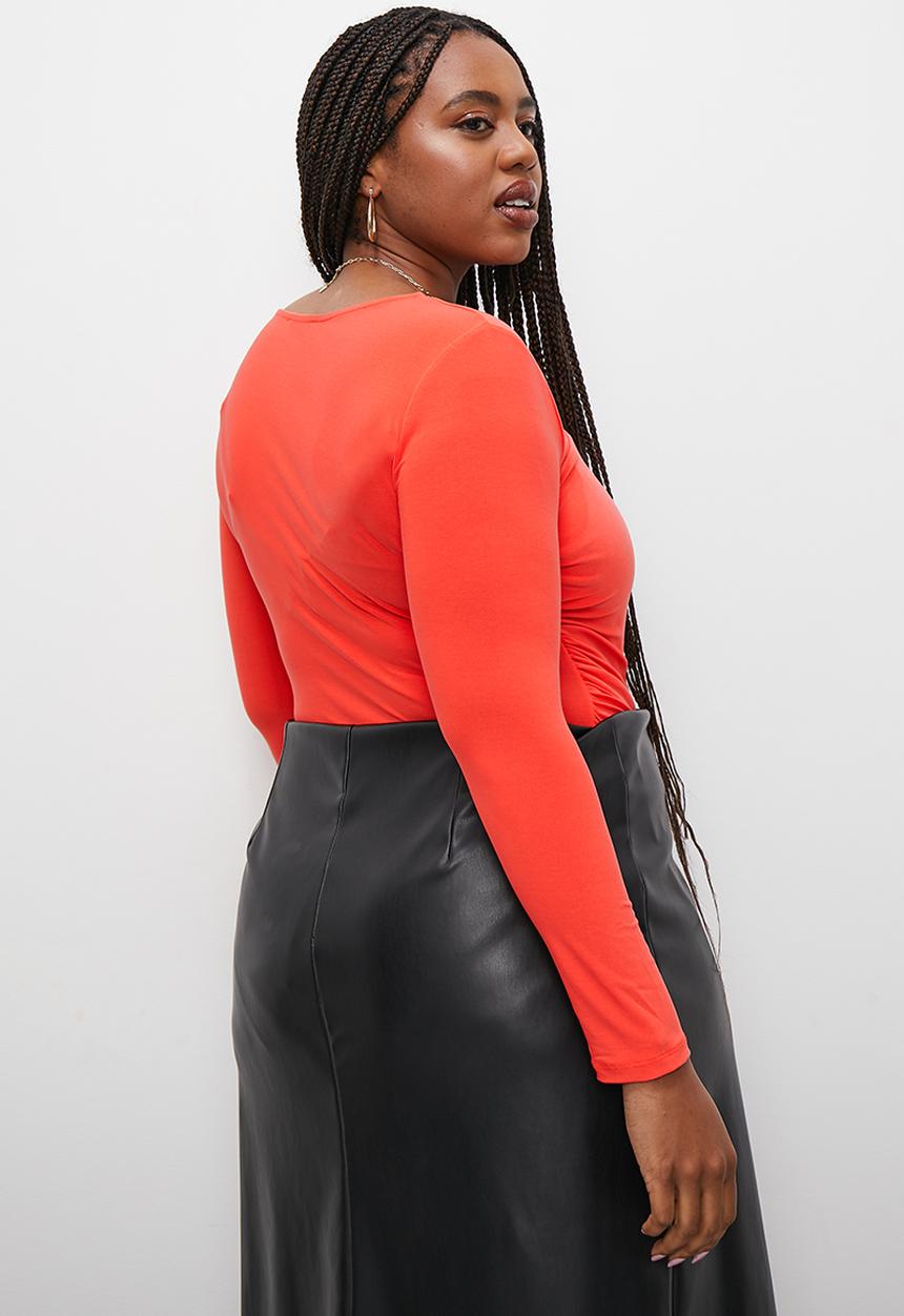 Superbalist - Asymmetrical neckline bodysuit - orange