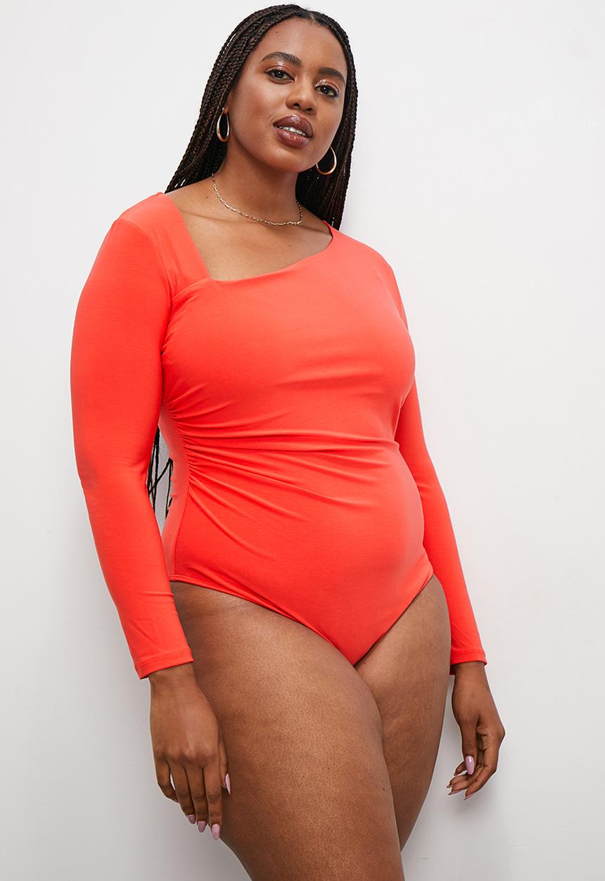 Superbalist - Asymmetrical neckline bodysuit - orange