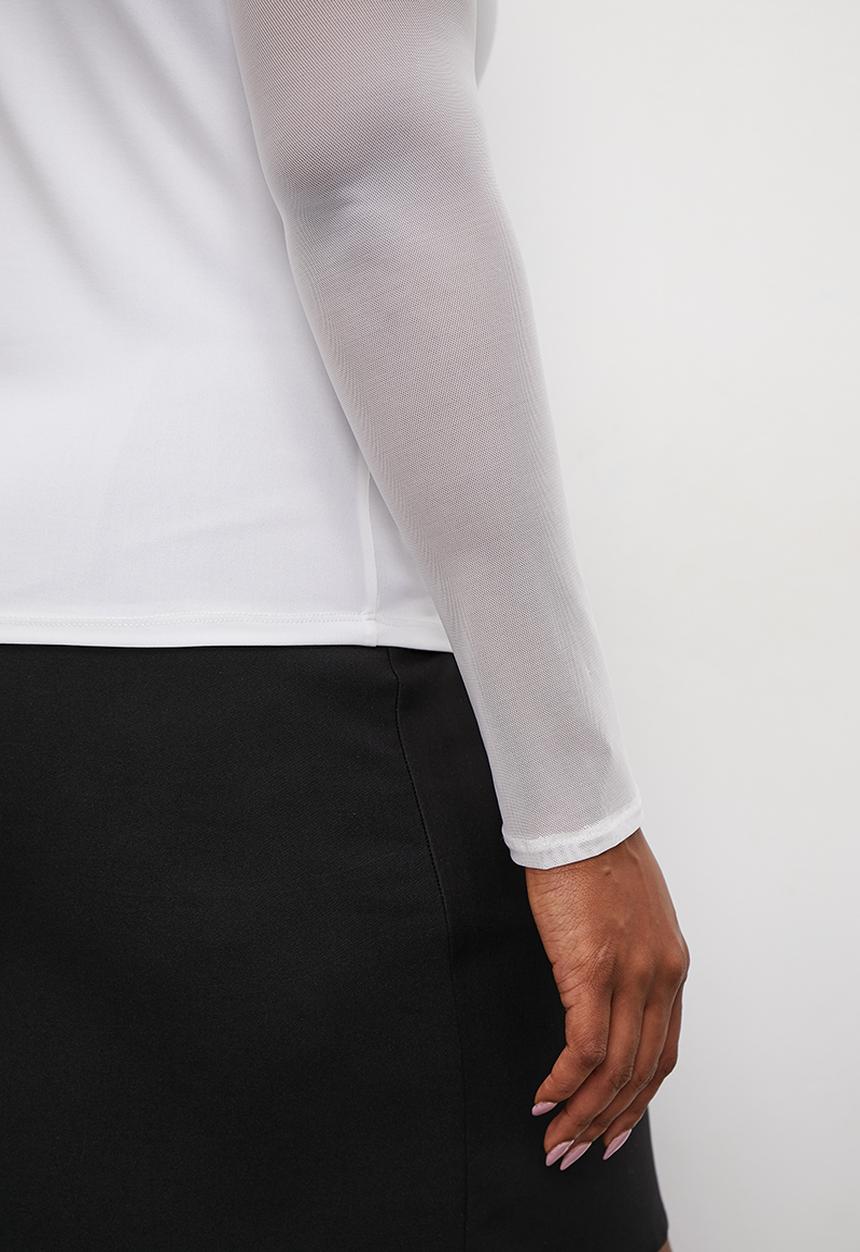 Mesh inset top - ecru 1