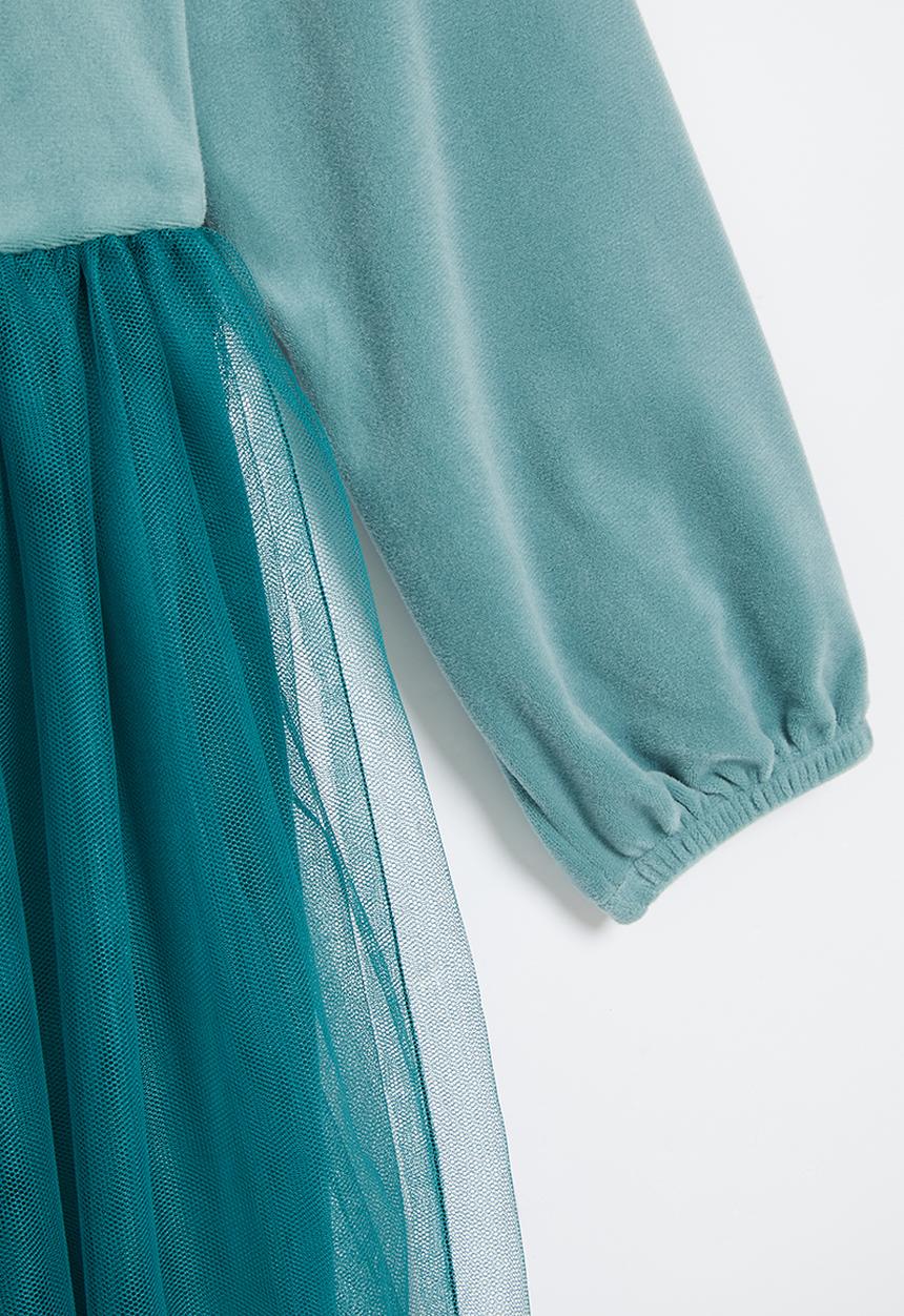 Superbalist - Combo velour dress - pacific green 