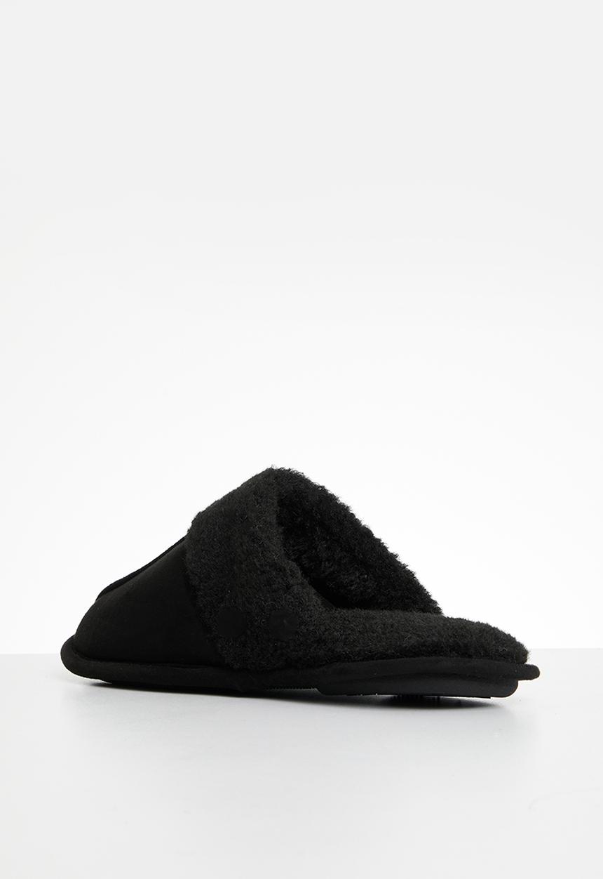 Hush Puppies - Aaron mircrofibre slipper - black