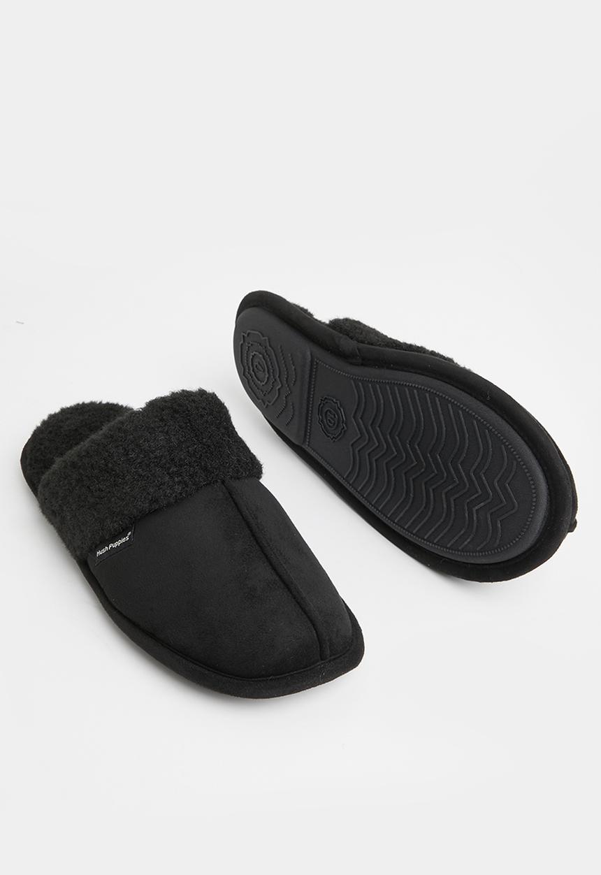 Hush Puppies - Aaron mircrofibre slipper - black