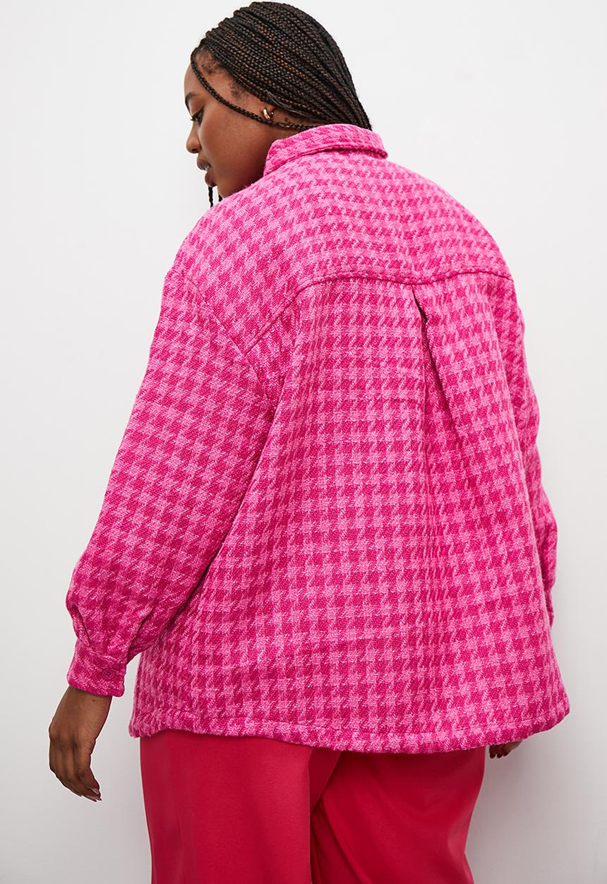 Superbalist - Tweed overshirt - cerise check
