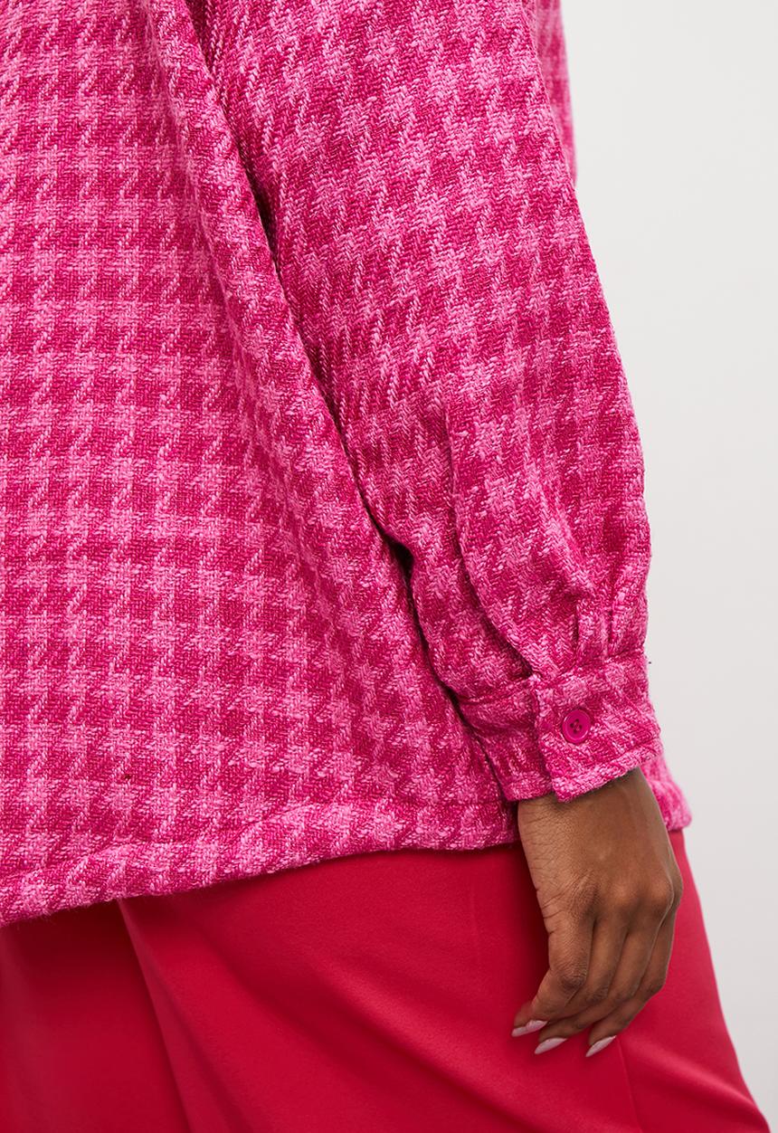 Superbalist - Tweed overshirt - cerise check