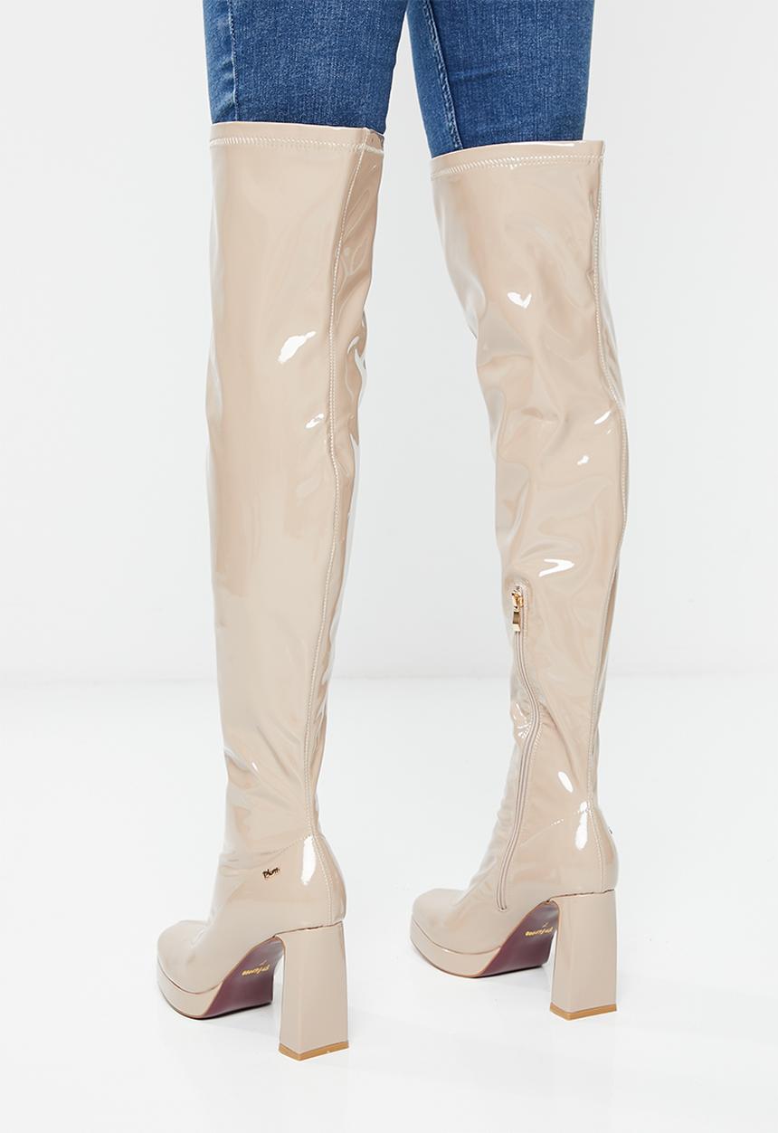 Plum - Raida over the knee platform boot - neutral