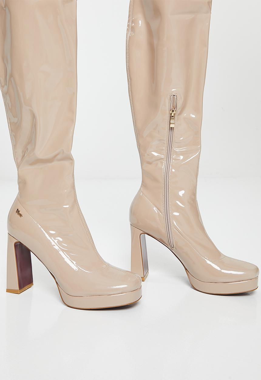 Plum - Raida over the knee platform boot - neutral