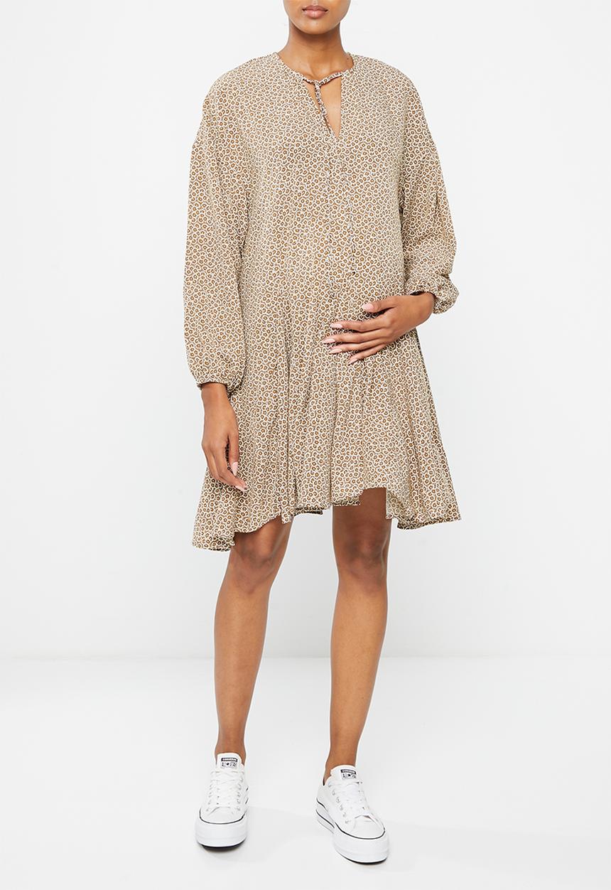 Glamorous - Maternity smock dress - brown floral