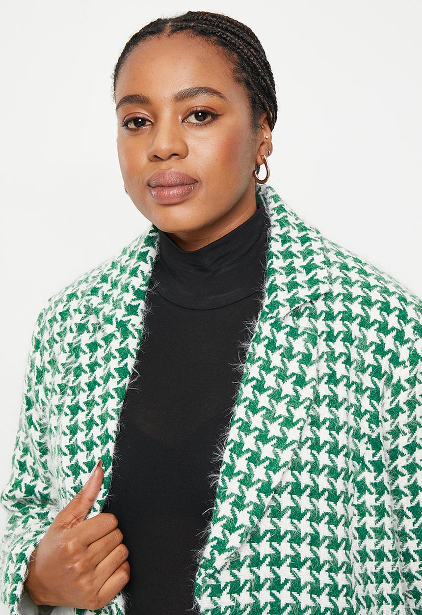 Me&B - Plus boucle blazer - green & milk