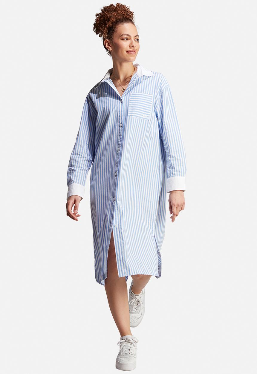 adidas Originals - Ess shirt dress - white & blue fusion