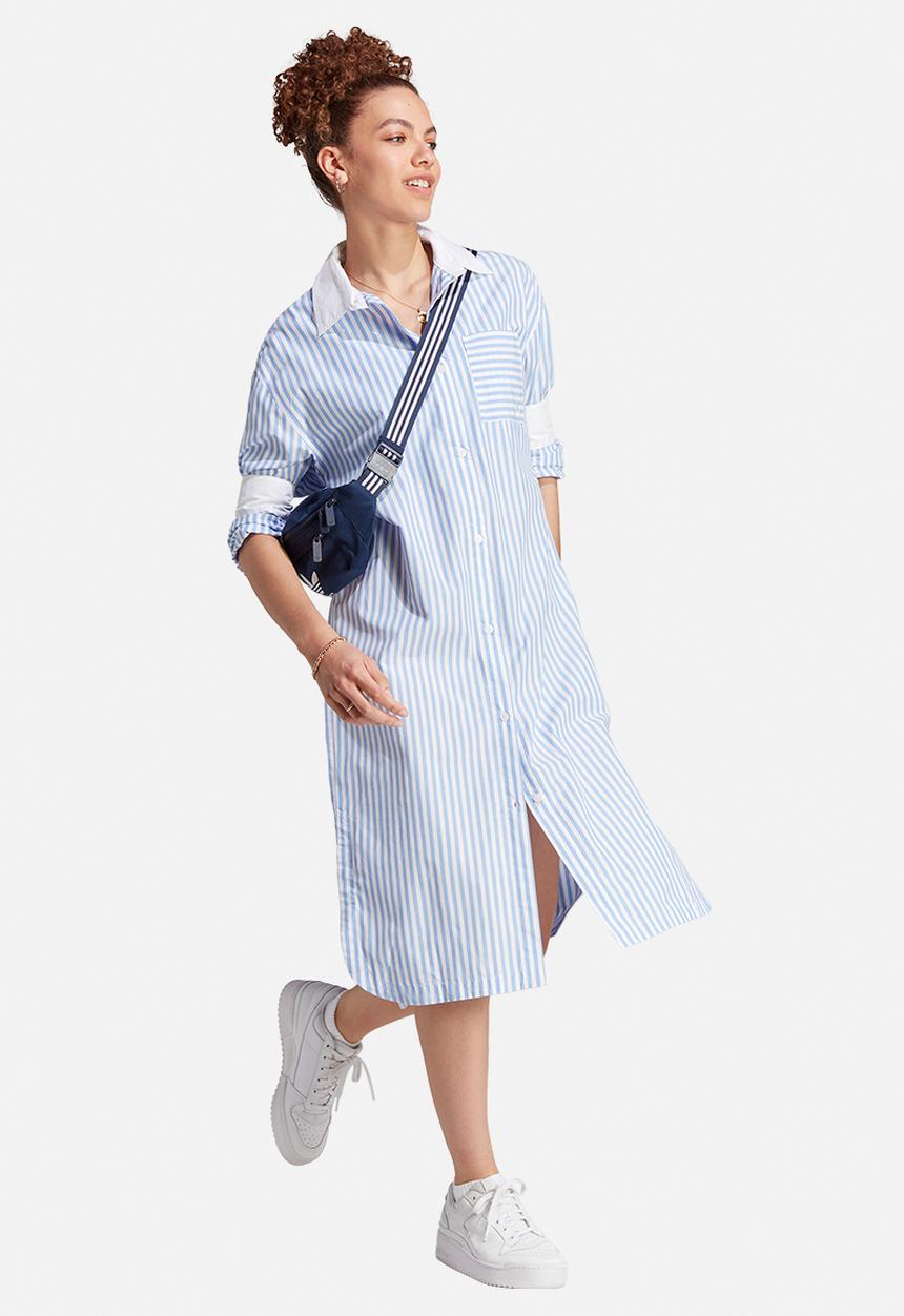 adidas Originals - Ess shirt dress - white & blue fusion
