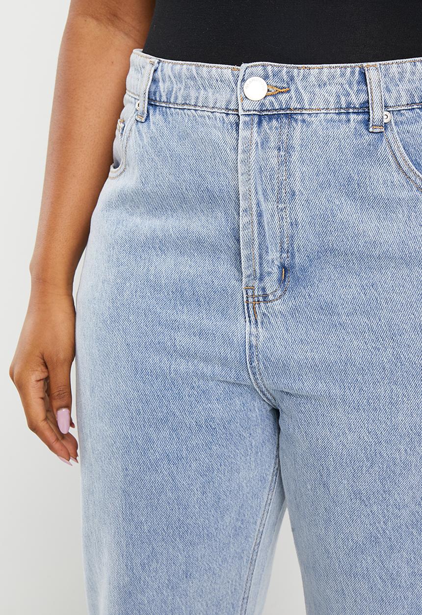 Glamorous - Wide leg cropped jeans - light stonewash