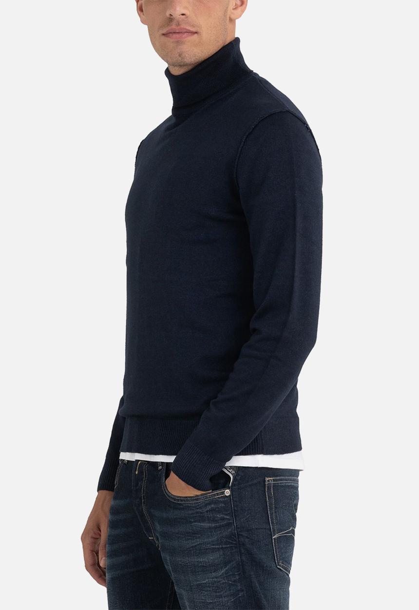 Replay - Turtleneck wool sweater - dark navy