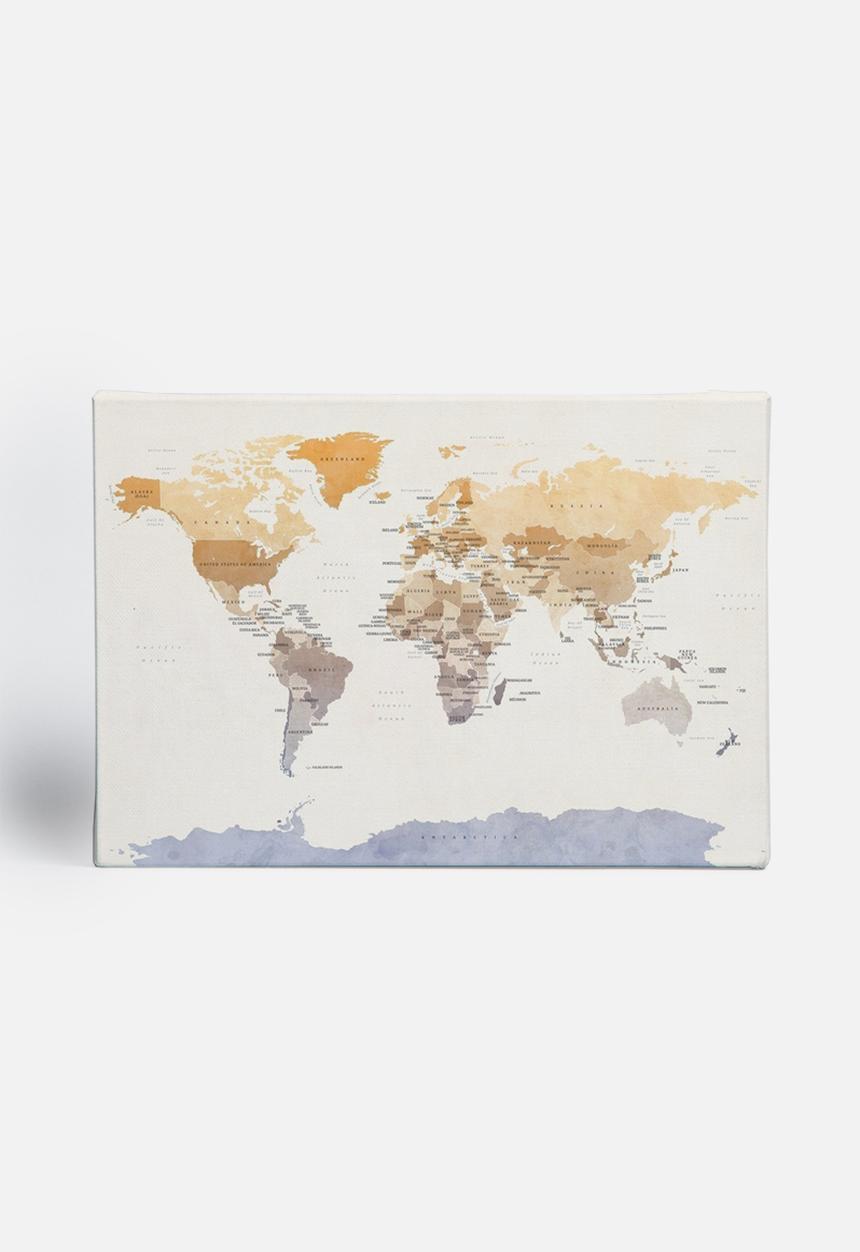 artPause - Watercolour Political Map of the World 2