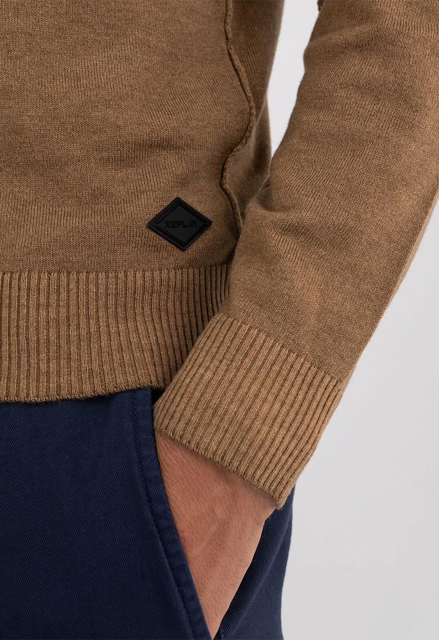 Replay - Turtleneck wool sweater - safari