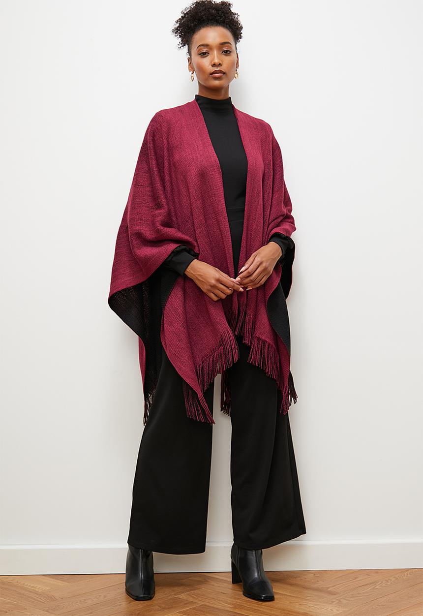 edit - Faye poncho - burgundy