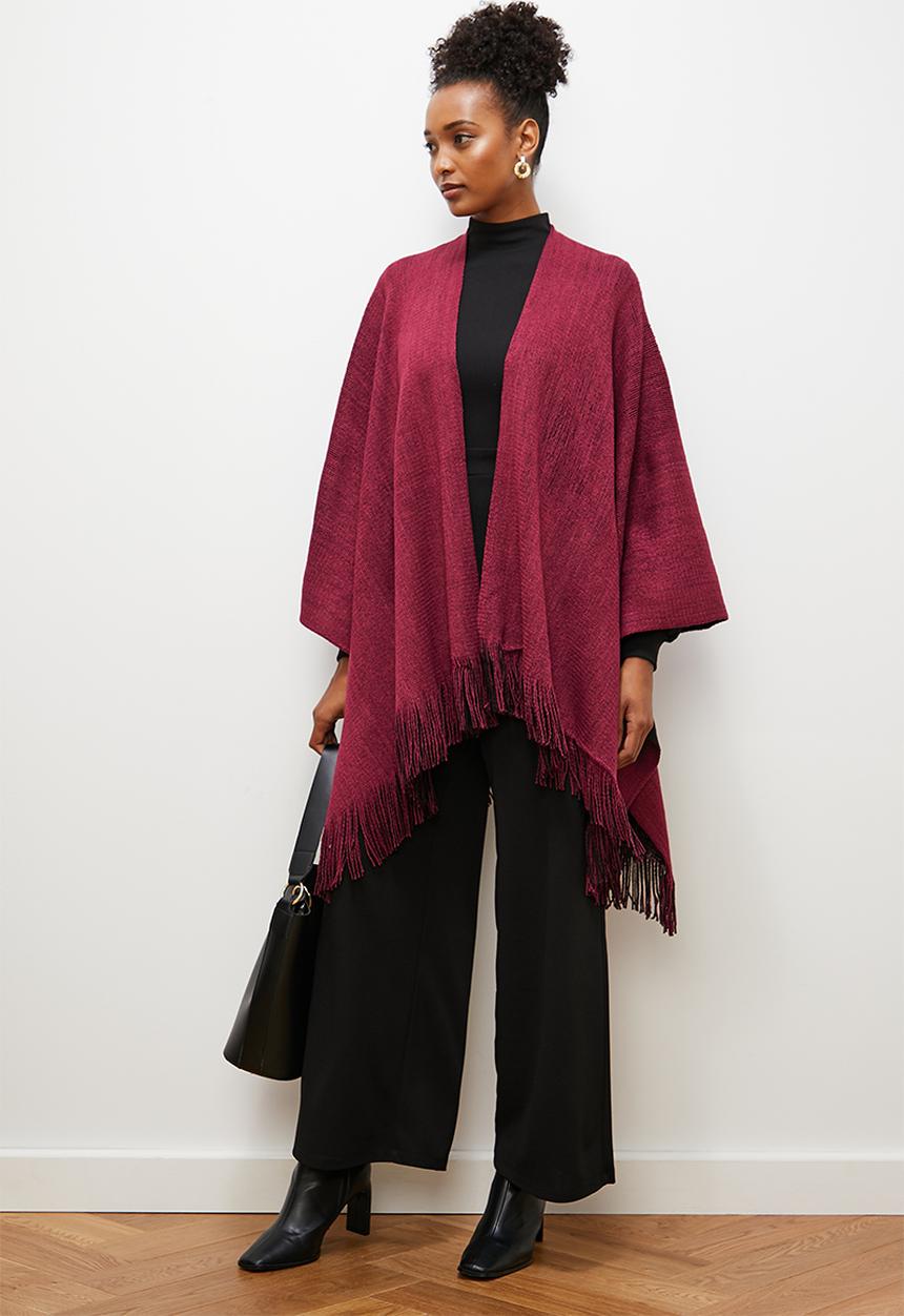 edit - Faye poncho - burgundy