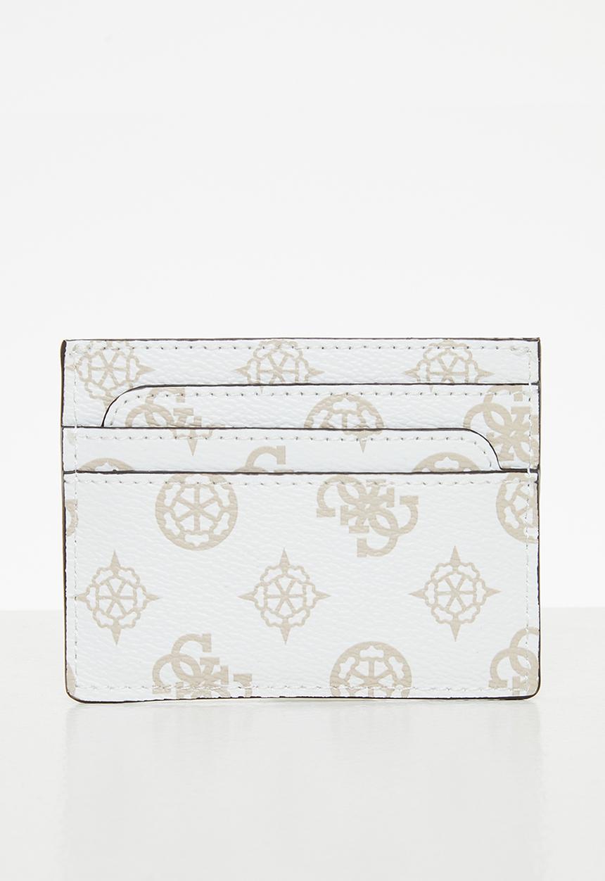 GUESS - Laurel slg card holder- white logo