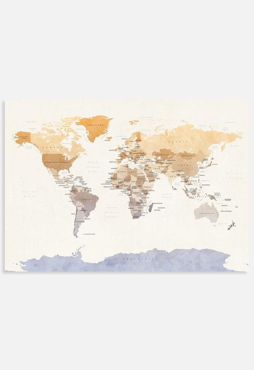 artPause - Watercolour Political Map of the World 2