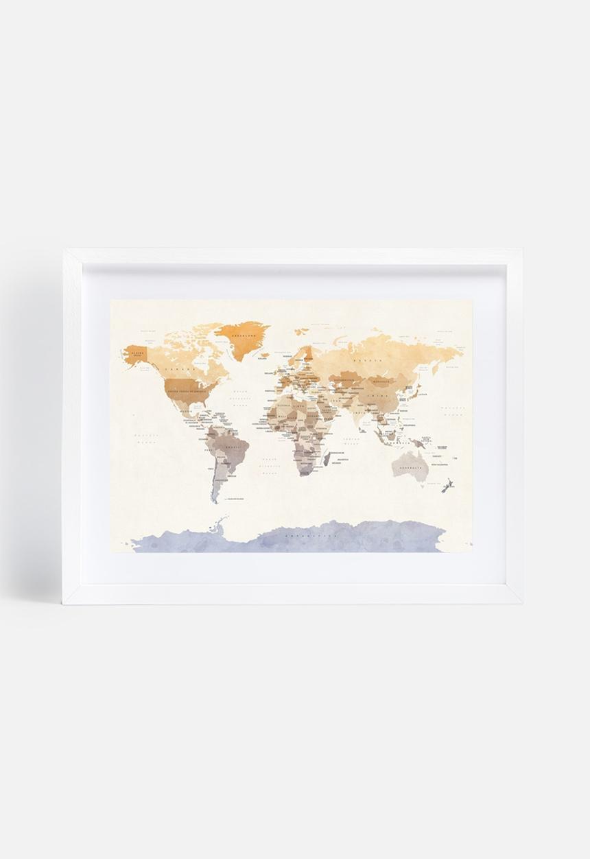 artPause - Watercolour Political Map of the World 2