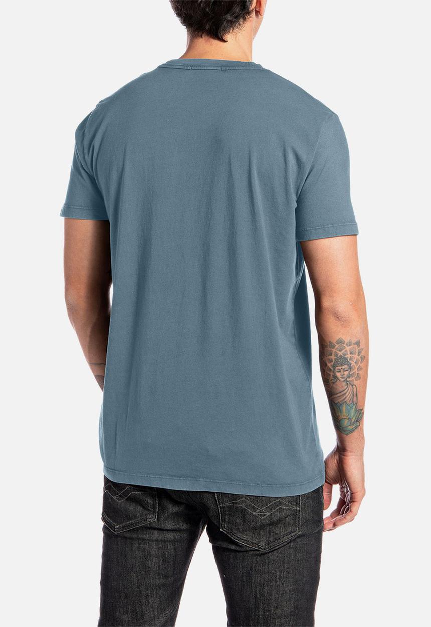 Replay - Crewneck T-shirt in organic cotton - grey blue
