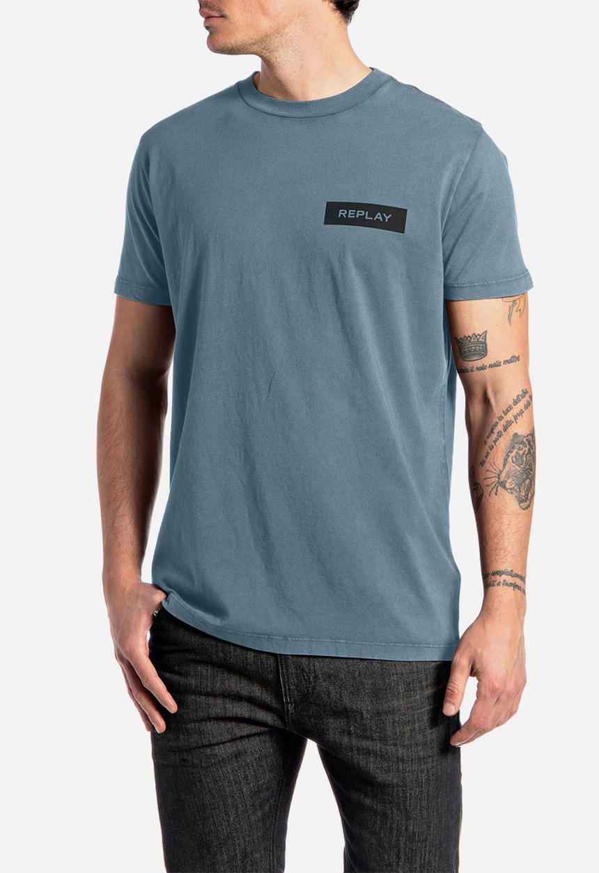 Replay - Crewneck T-shirt in organic cotton - grey blue