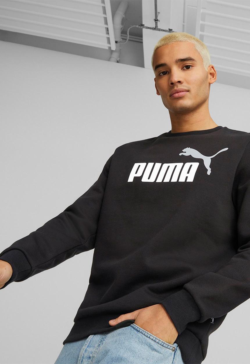 PUMA - Ess+ 2 col big logo crew tr - puma black-puma white