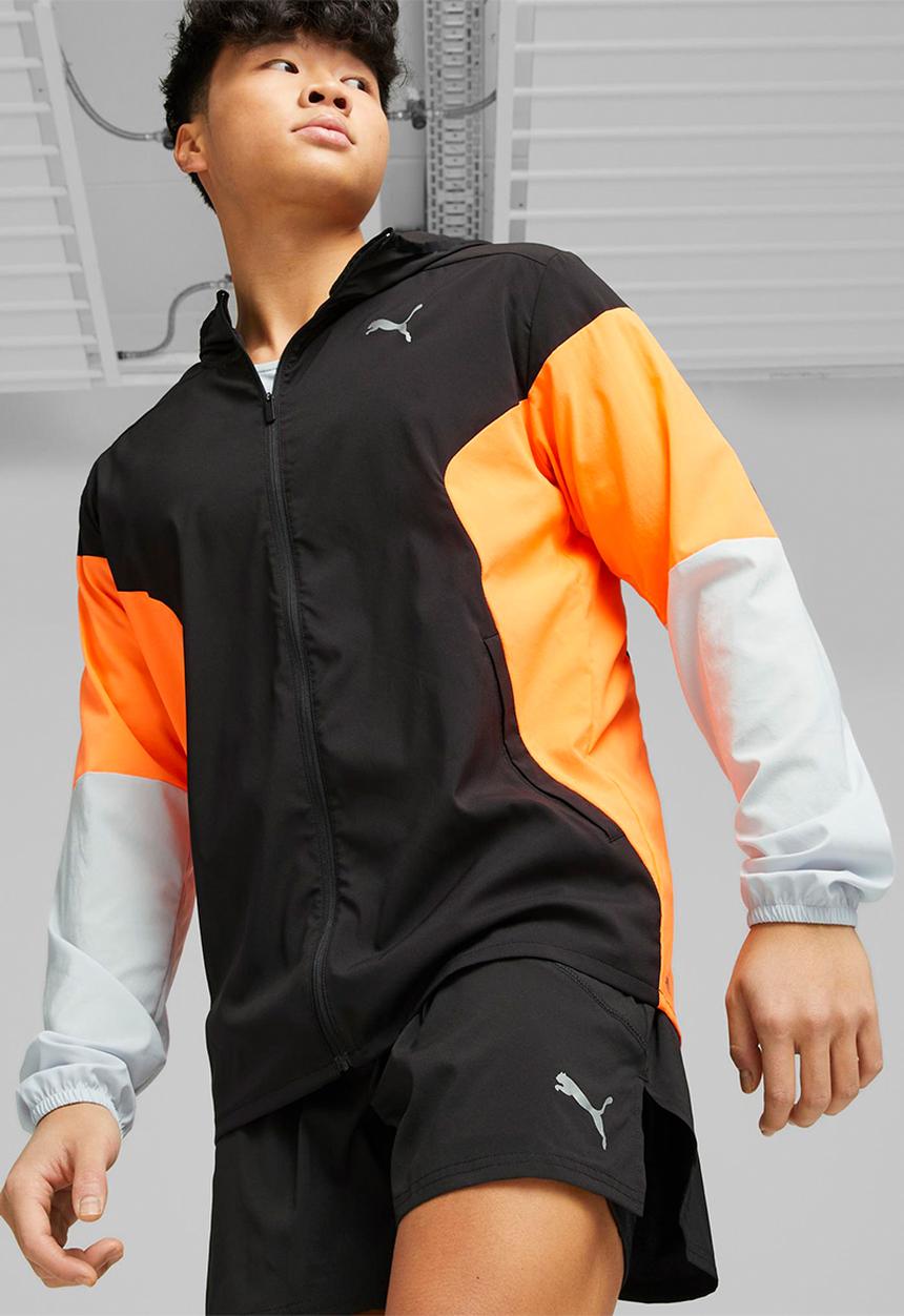 PUMA - Run lightweight jacket - puma black-ultra orange