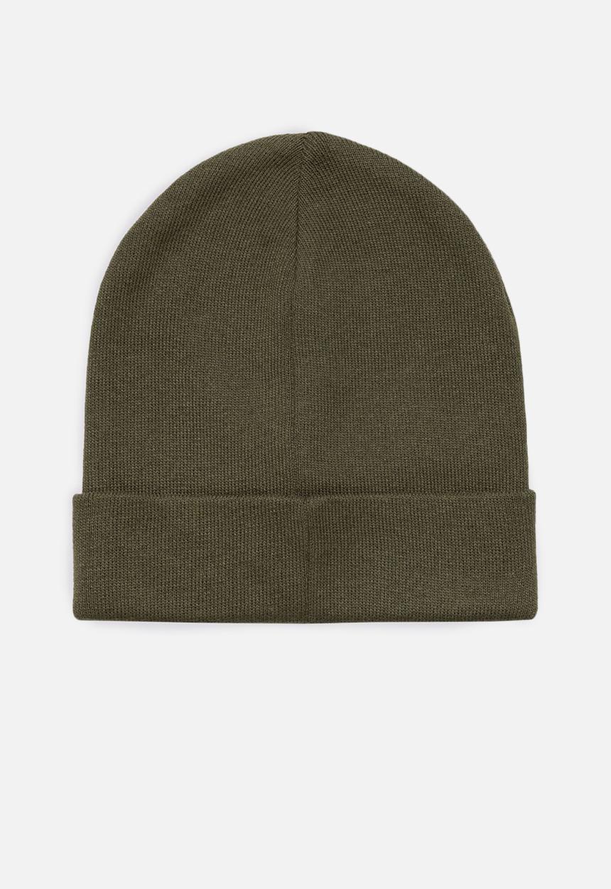 Replay - Cotton beanie with turn-up - military green