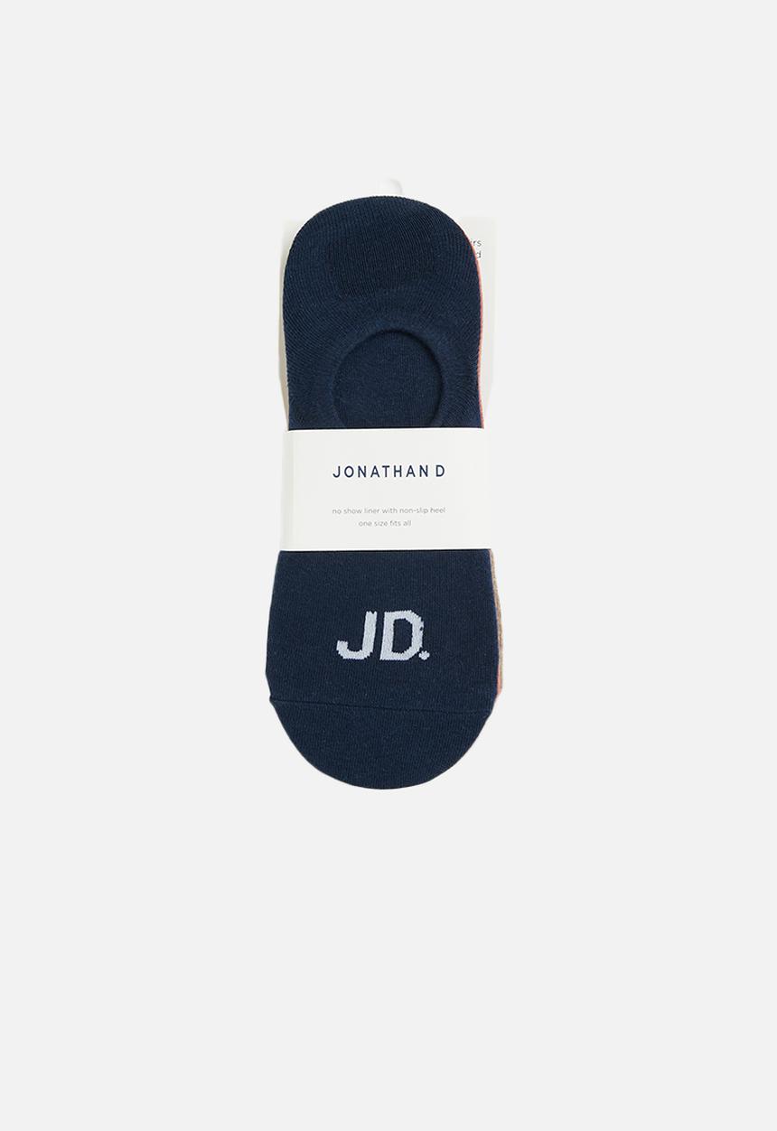 Jonathan D - Hide 3pck branded secret socks - white/wheat/black