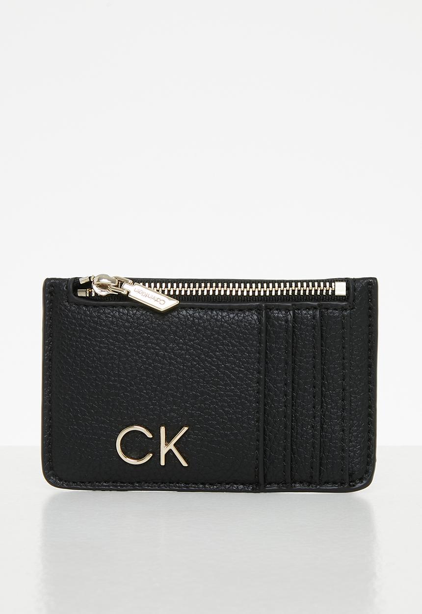 Calvin Klein - Re-lock cardholder with zip pbl - ck black