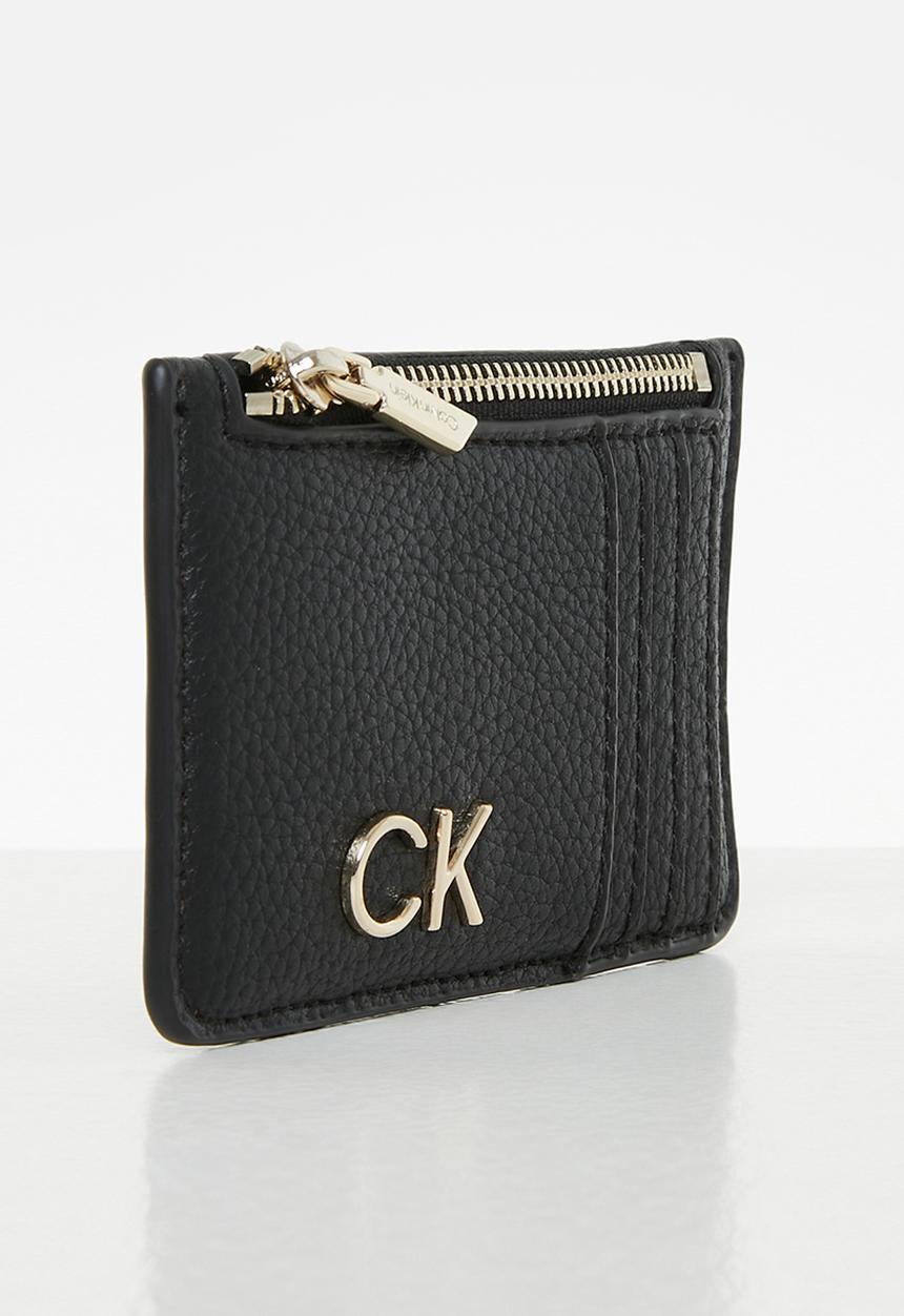 Calvin Klein - Re-lock cardholder with zip pbl - ck black