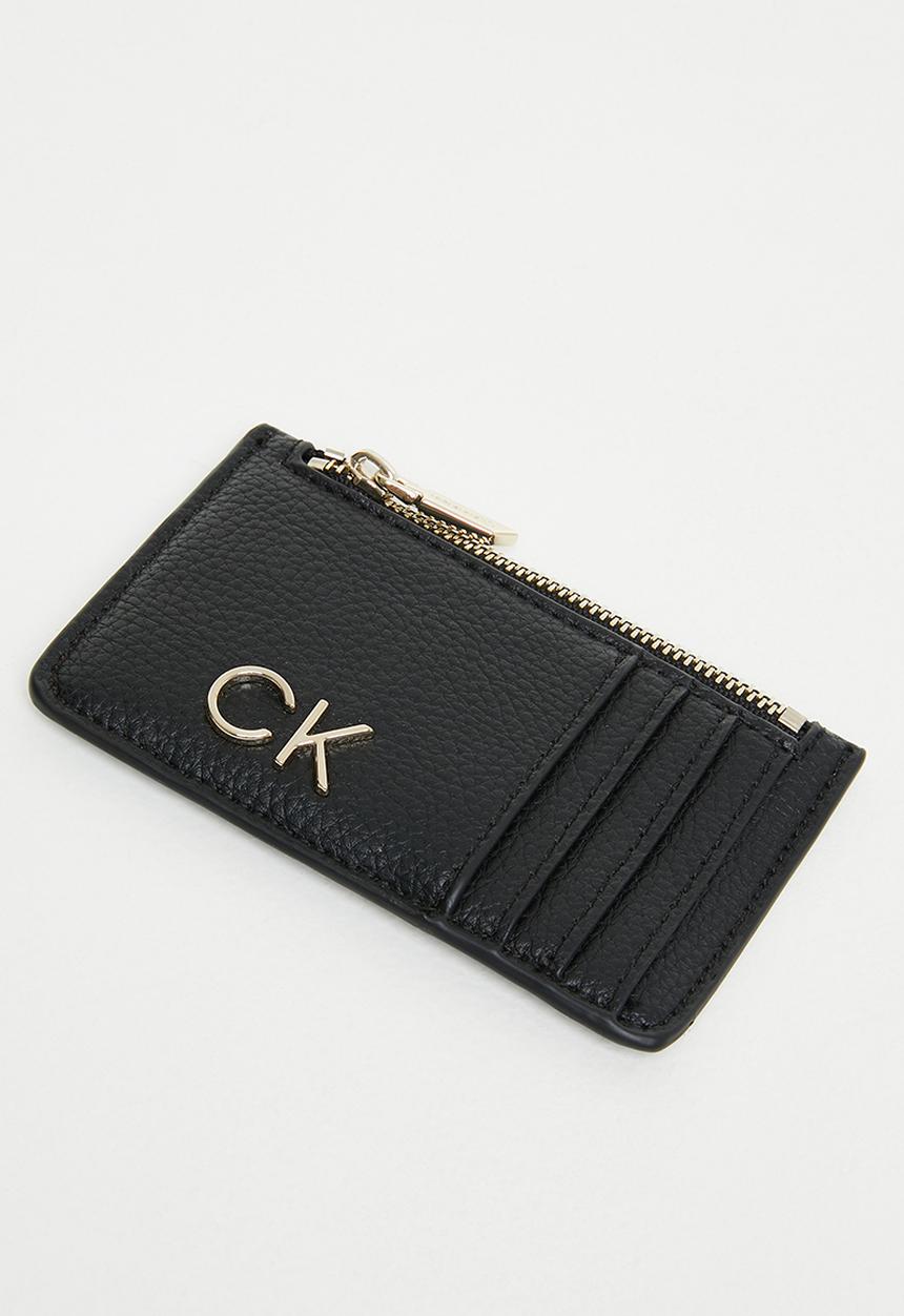 Calvin Klein - Re-lock cardholder with zip pbl - ck black